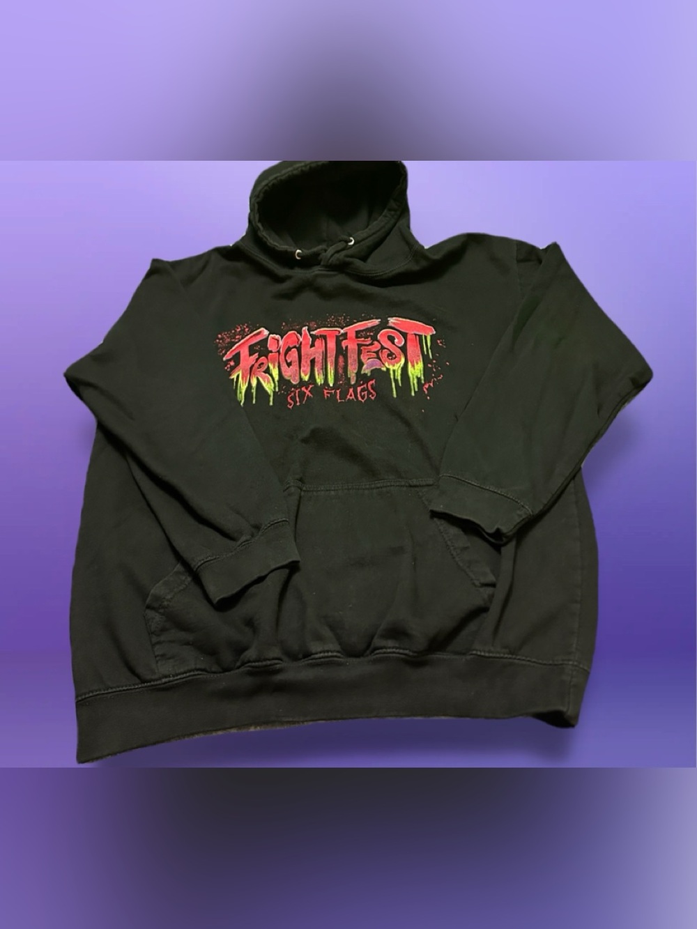 Fright Fest Six Flags Mens  Black Turtleneck Sweater XL